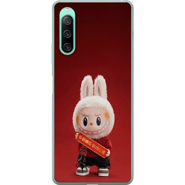 Sony Xperia 10 IV Gjennomsiktig deksel Pop Mart The Monsters Labubu Lykke til Vinyl Plysj Dukke