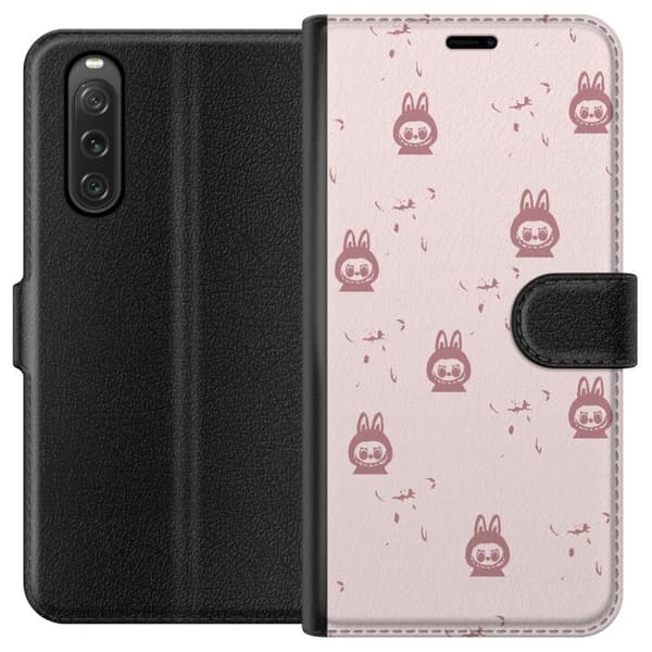 Sony Xperia 10 V Lommeboketui Labubu Neon Pop - Neonfarget pop art monster