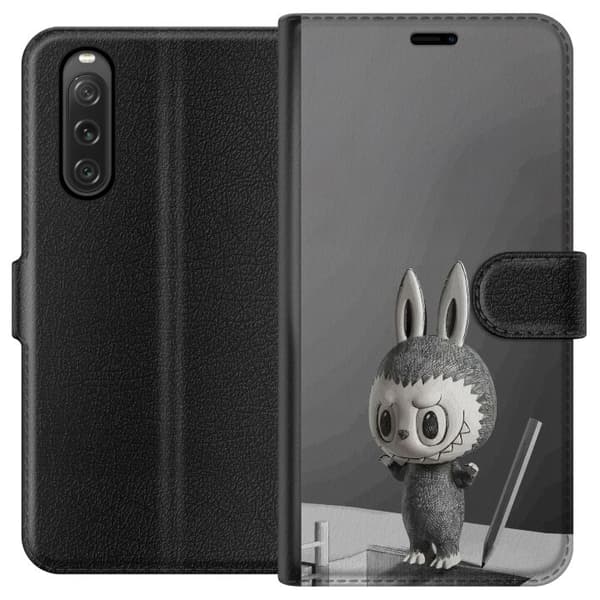 Sony Xperia 10 V Tegnebogsetui Pop Mart MEGA LABUBU LABUBU Sketch 1000%
