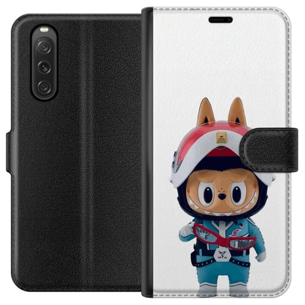 Sony Xperia 10 V Lommeboketui How2work Labubu Monstrene x Ultraman Blue Figur