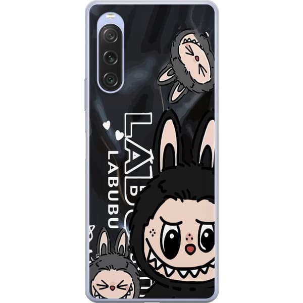 Sony Xperia 10 V Läpinäkyvä kuori <nl>Labubu Black Energy - Musta kuviointi katutyyliin
