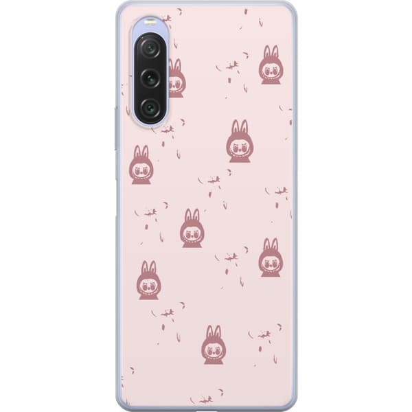 Sony Xperia 10 V Gennemsigtig cover Labubu Neon Pop - Neonfarvet pop art monster