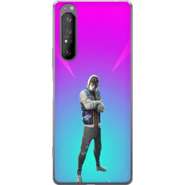 Sony Xperia 1 II Gennemsigtig cover sort ridder fortnite