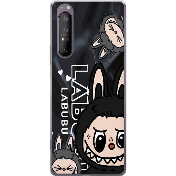 Sony Xperia 1 II Gjennomsiktig deksel <nl>Labubu Black Energy - Svart mønster i gatestil