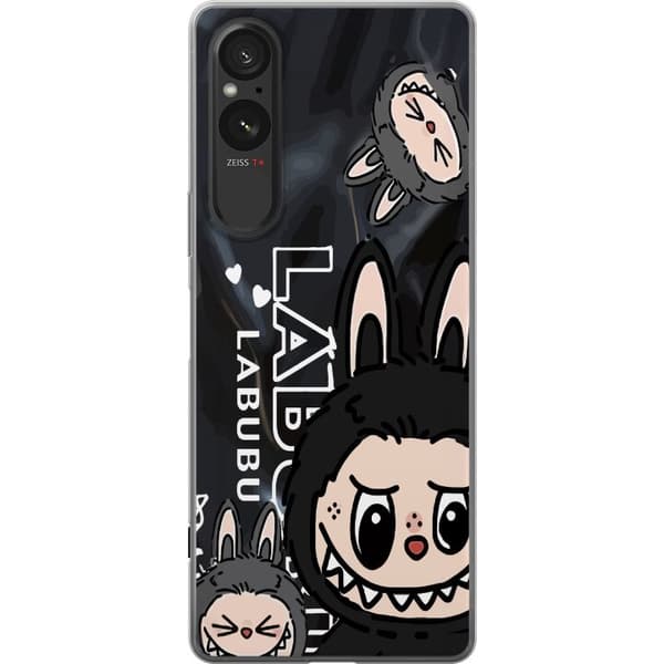 Sony Xperia 10 VI Gennemsigtig cover <nl>Labubu Black Energy - Sort mønster i gade stil