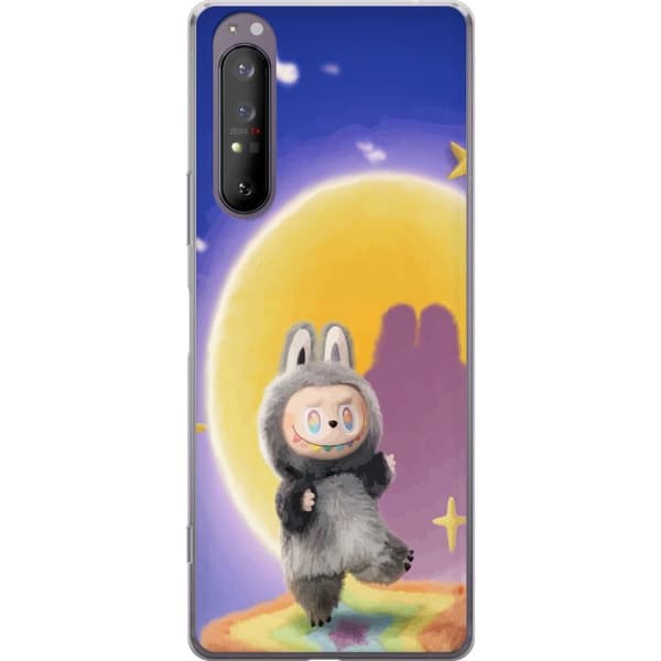 Sony Xperia 1 II Gjennomsiktig deksel Labubu Neon Pop - Neonfarget pop art-monster