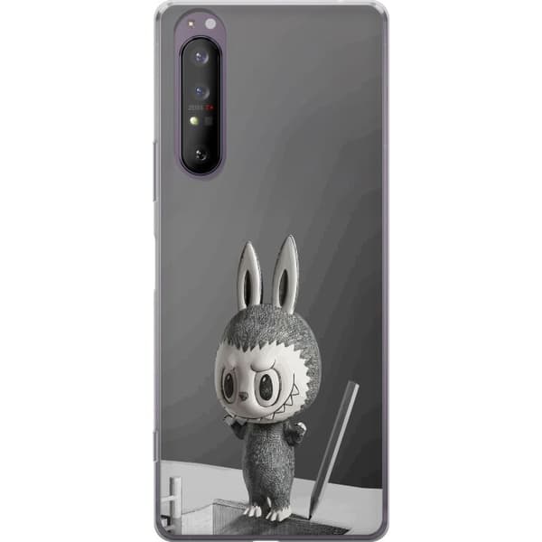 Sony Xperia 1 II Gjennomsiktig deksel Pop Mart MEGA LABUBU LABUBU Sketch 1000%