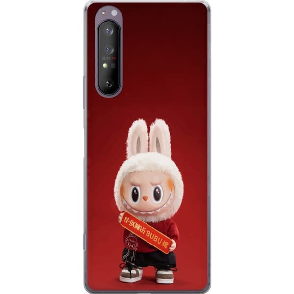 Sony Xperia 1 II Gennemsigtig cover Pop Mart The Monsters Labubu Held og Lykke Vinyl Plysdukke