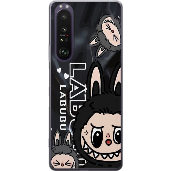 Sony Xperia 1 III Genomskinligt Skal Labubu Black Energy – Svart mönster i streetstyle