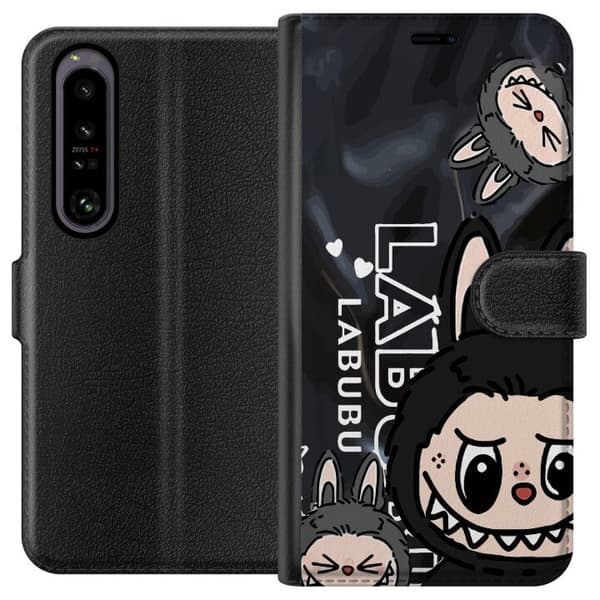 Sony Xperia 1 IV Lommeboketui <nl>Labubu Black Energy - Svart mønster i gatestil