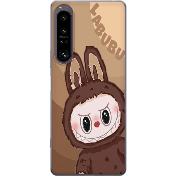 Sony Xperia 1 IV Gjennomsiktig deksel Labubu Sky Kosebamse - Hvit og Blå Design med Søt Stil