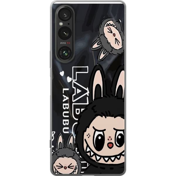 Sony Xperia 1 VI Gennemsigtig cover <nl>Labubu Black Energy - Sort mønster i gade stil
