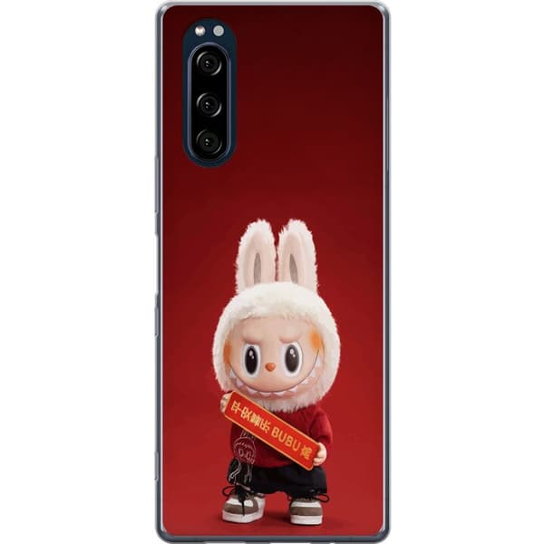 Sony Xperia 5 Gennemsigtig cover Pop Mart The Monsters Labubu Held og Lykke Vinyl Plysdukke
