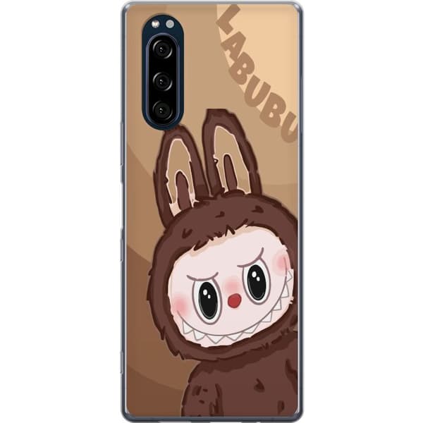 Sony Xperia 5 Gennemsigtig cover Labubu Skyde Sød - Hvid og Blå Design med Sød Stil