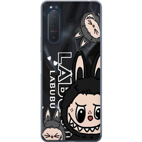 Sony Xperia 5 II Gjennomsiktig deksel <nl>Labubu Black Energy - Svart mønster i gatestil