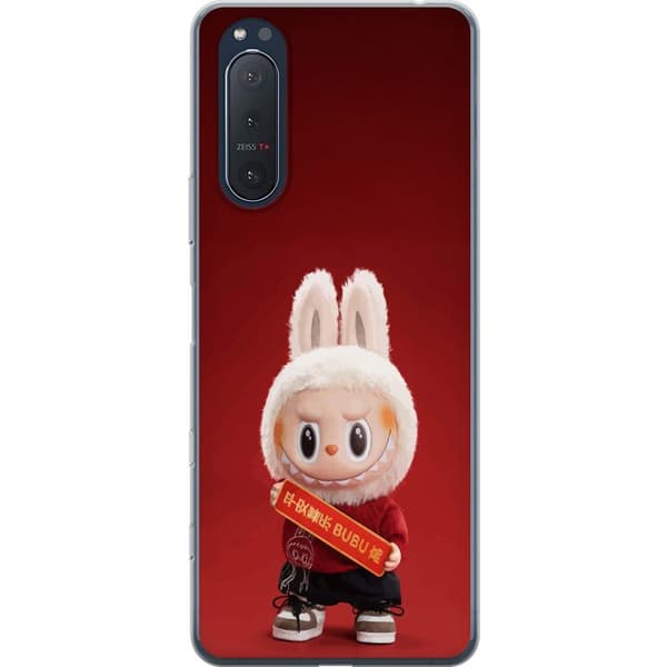 Sony Xperia 5 II Gennemsigtig cover Pop Mart The Monsters Labubu Held og Lykke Vinyl Plysdukke