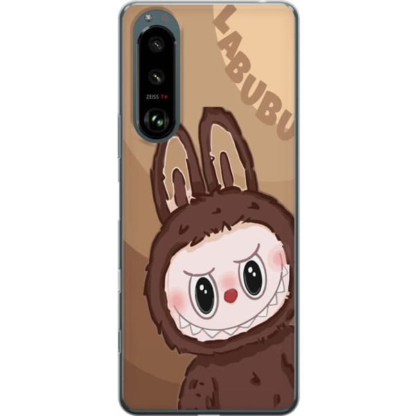 Sony Xperia 5 III Gennemsigtig cover Labubu Skyde Sød - Hvid og Blå Design med Sød Stil