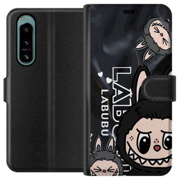 Sony Xperia 5 IV Lommeboketui <nl>Labubu Black Energy - Svart mønster i gatestil