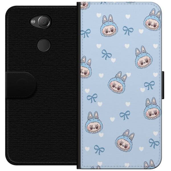 Sony Xperia XA2 Plånboksfodral Labubu Fire Spirit – Eldigt monster i rött och orange
