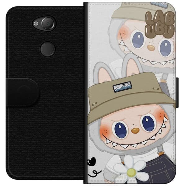 Sony Xperia XA2 Lompakkokotelo Labubu Minimal Mood - Yksinkertainen ja tyylikäs hirviösuunnittelu