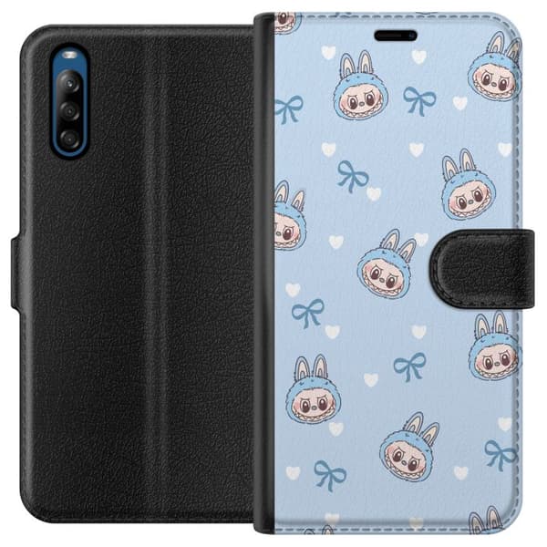 Sony Xperia L4 Plånboksfodral Labubu Fire Spirit – Eldigt monster i rött och orange