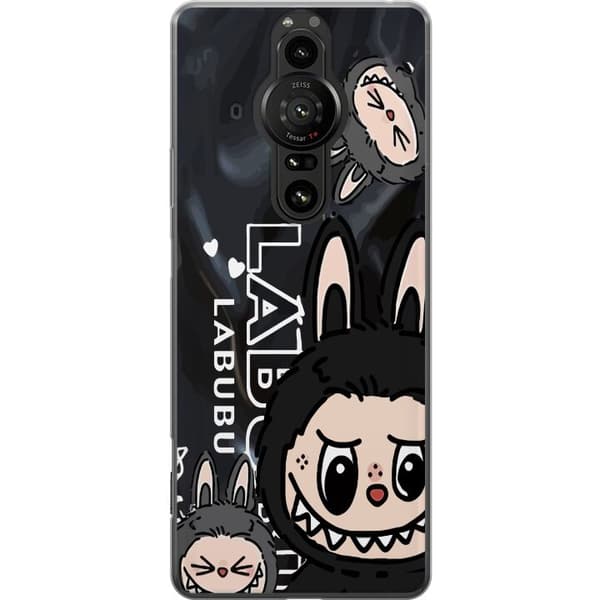 Sony Xperia Pro-I Gennemsigtig cover <nl>Labubu Black Energy - Sort mønster i gade stil