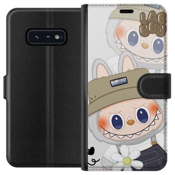 Samsung Galaxy S10e Lompakkokotelo Labubu Minimal Mood - Yksinkertainen ja tyylikäs hirviösuunnittelu