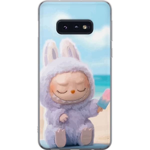 Samsung Galaxy S10e Genomskinligt Skal Labubu Pink Mood – Rosa monsterdesign