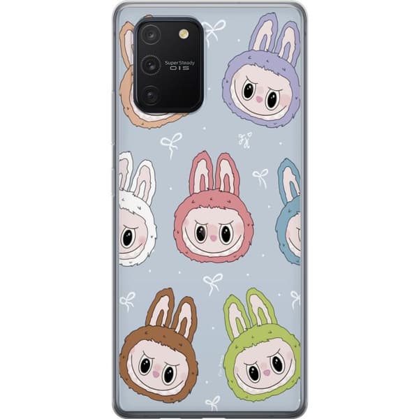 Samsung Galaxy S10 Lite Genomskinligt Skal Labubu Star Pattern – Stjärnmönstrat med monsterlook