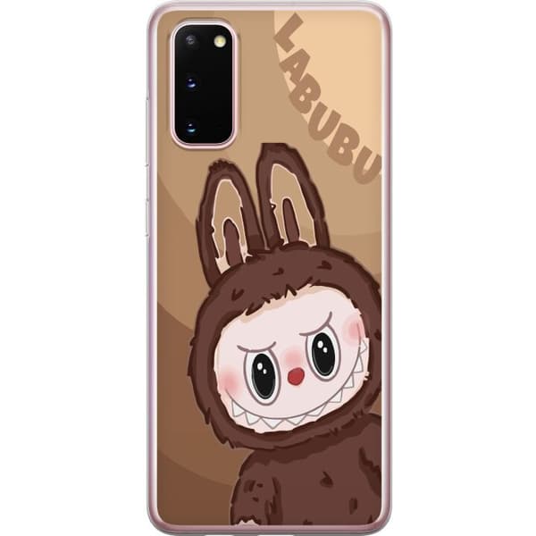 Samsung Galaxy S20 Gjennomsiktig deksel Labubu Sky Kosebamse - Hvit og Blå Design med Søt Stil