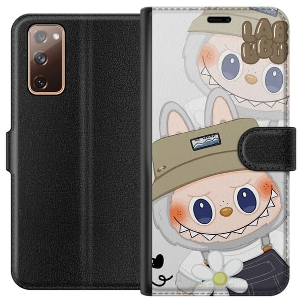 Samsung Galaxy S20 FE Lompakkokotelo Labubu Minimal Mood - Yksinkertainen ja tyylikäs hirviösuunnittelu