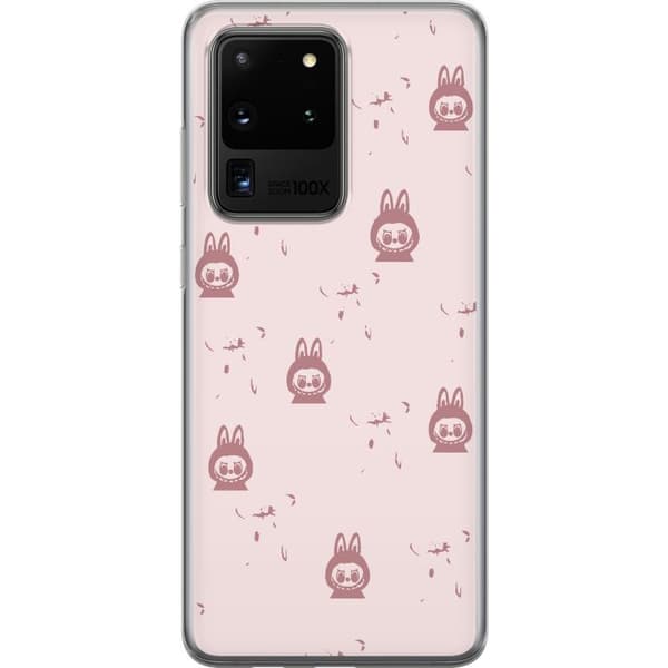 Samsung Galaxy S20 Ultra Läpinäkyvä kuori Labubu Neon Pop - Neonvärinen pop art hirviö