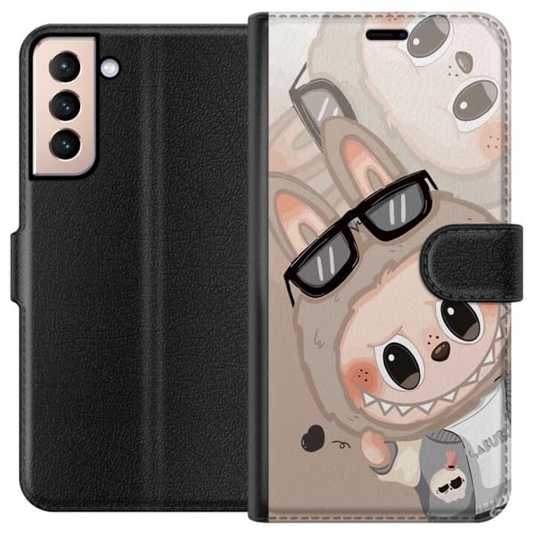 Samsung Galaxy S21 Plånboksfodral Labubu Rainbow Chaos – Färgglatt monster i regnbågstoner