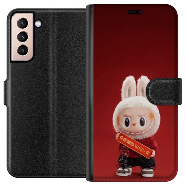 Samsung Galaxy S21 Plånboksfodral Pop Mart The Monsters Labubu Best of Luck Vinyl Plush Doll
