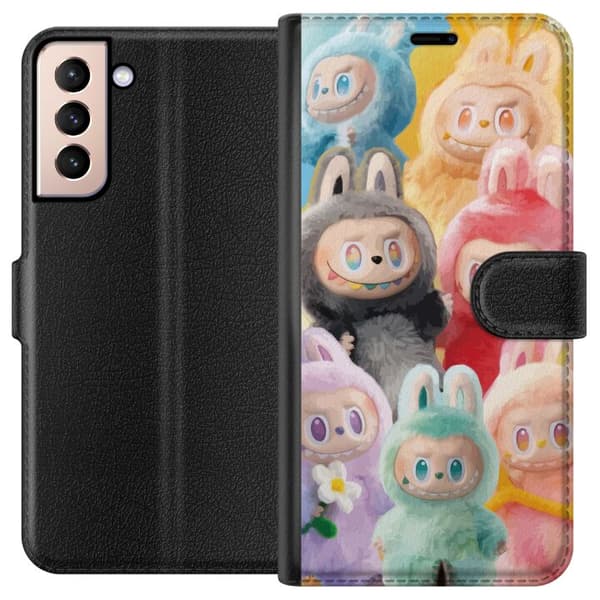 Samsung Galaxy S21 Plånboksfodral Labubu Sketch Style – Handritat monster i tusch