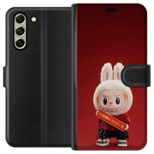 Samsung Galaxy S21 FE 5G Plånboksfodral Pop Mart The Monsters Labubu Best of Luck Vinyl Plush Doll