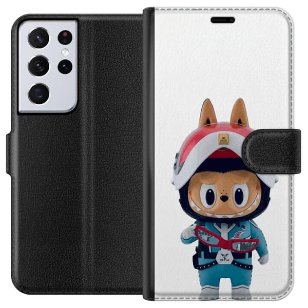 Samsung Galaxy S21 Ultra 5G Tegnebogsetui How2work Labubu Monstre x Ultraman Blue Figur