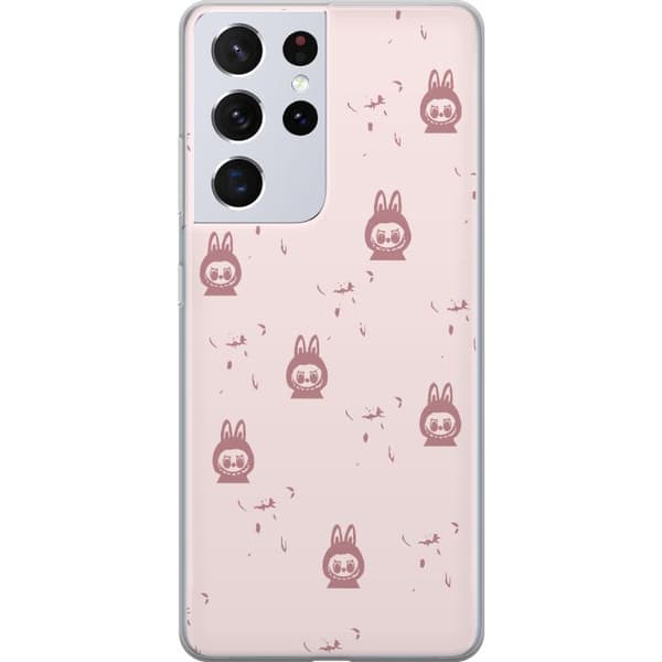 Samsung Galaxy S21 Ultra 5G Gennemsigtig cover Labubu Neon Pop - Neonfarvet pop art monster