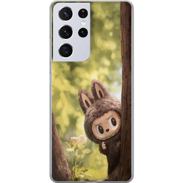 Samsung Galaxy S21 Ultra 5G Gennemsigtig cover Labubu Graffiti Vibes – Gadekunst i monsterform