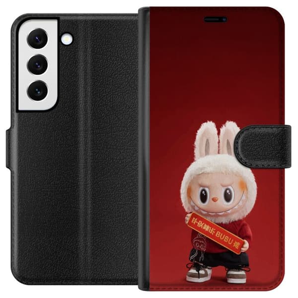 Samsung Galaxy S22 5G Lommeboketui Pop Mart The Monsters Labubu Lykke til Vinyl Plysj Dukke