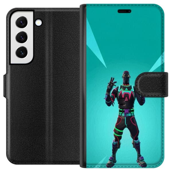Samsung Galaxy S22+ 5G Tegnebogsetui sort ridder fortnite