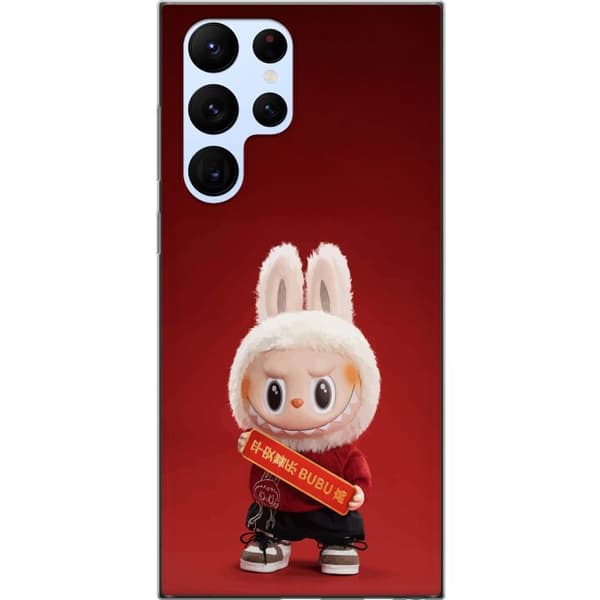Samsung Galaxy S22 Ultra 5G Gennemsigtig cover Pop Mart The Monsters Labubu Held og Lykke Vinyl Plysdukke