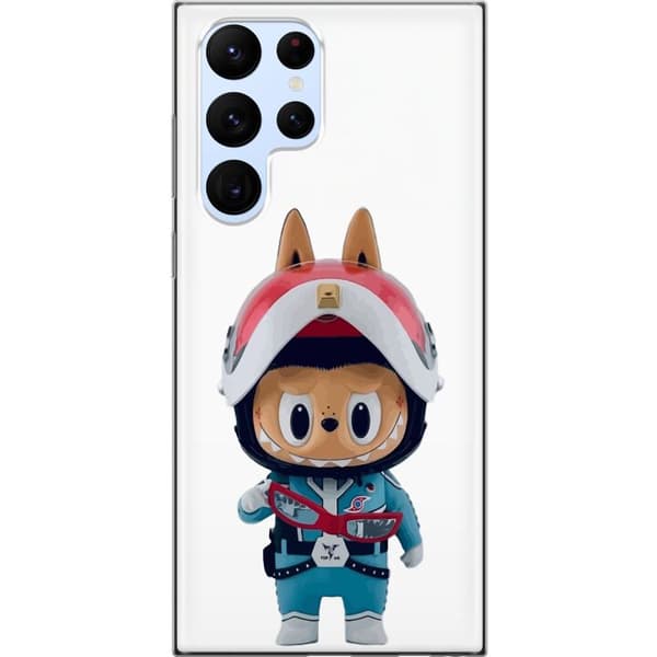 Samsung Galaxy S22 Ultra 5G Gjennomsiktig deksel How2work Labubu Monstrene x Ultraman Blue Figur