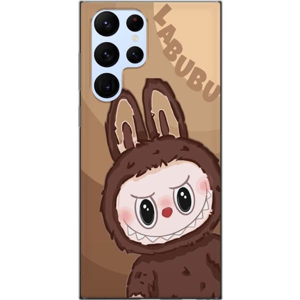 Samsung Galaxy S22 Ultra 5G Gjennomsiktig deksel Labubu Sky Kosebamse - Hvit og Blå Design med Søt Stil