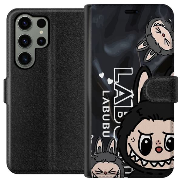 Samsung Galaxy S23 Ultra Tegnebogsetui <nl>Labubu Black Energy - Sort mønster i gade stil