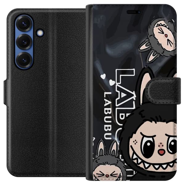 Samsung Galaxy S25+ Tegnebogsetui <nl>Labubu Black Energy - Sort mønster i gade stil