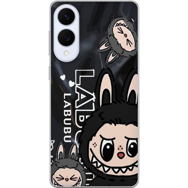 Samsung Galaxy S25 Edge Genomskinligt Skal Labubu Black Energy – Svart mönster i streetstyle