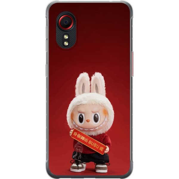 Samsung Galaxy Xcover 5 Gjennomsiktig deksel Pop Mart The Monsters Labubu Lykke til Vinyl Plysj Dukke