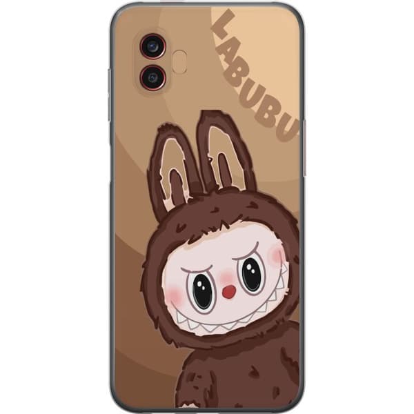 Samsung Galaxy Xcover6 Pro Gjennomsiktig deksel Labubu Sky Kosebamse - Hvit og Blå Design med Søt Stil