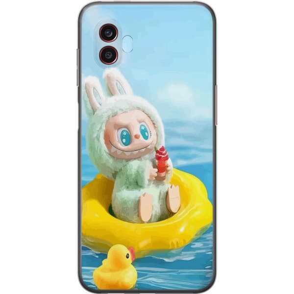 Samsung Galaxy Xcover6 Pro Gennemsigtig cover Labubu Stripe Attack - Striber møder monstre